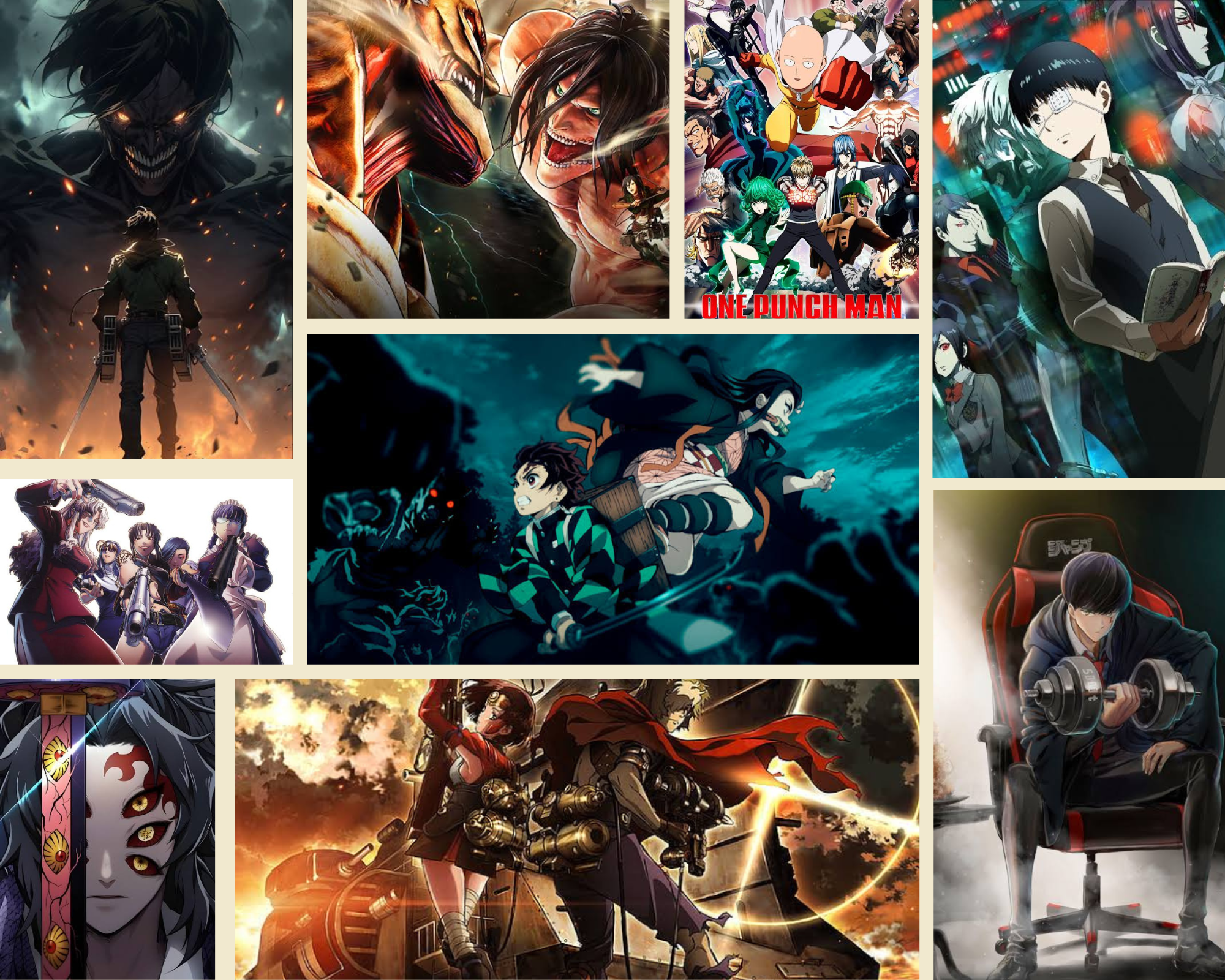 Collage of Best action anime